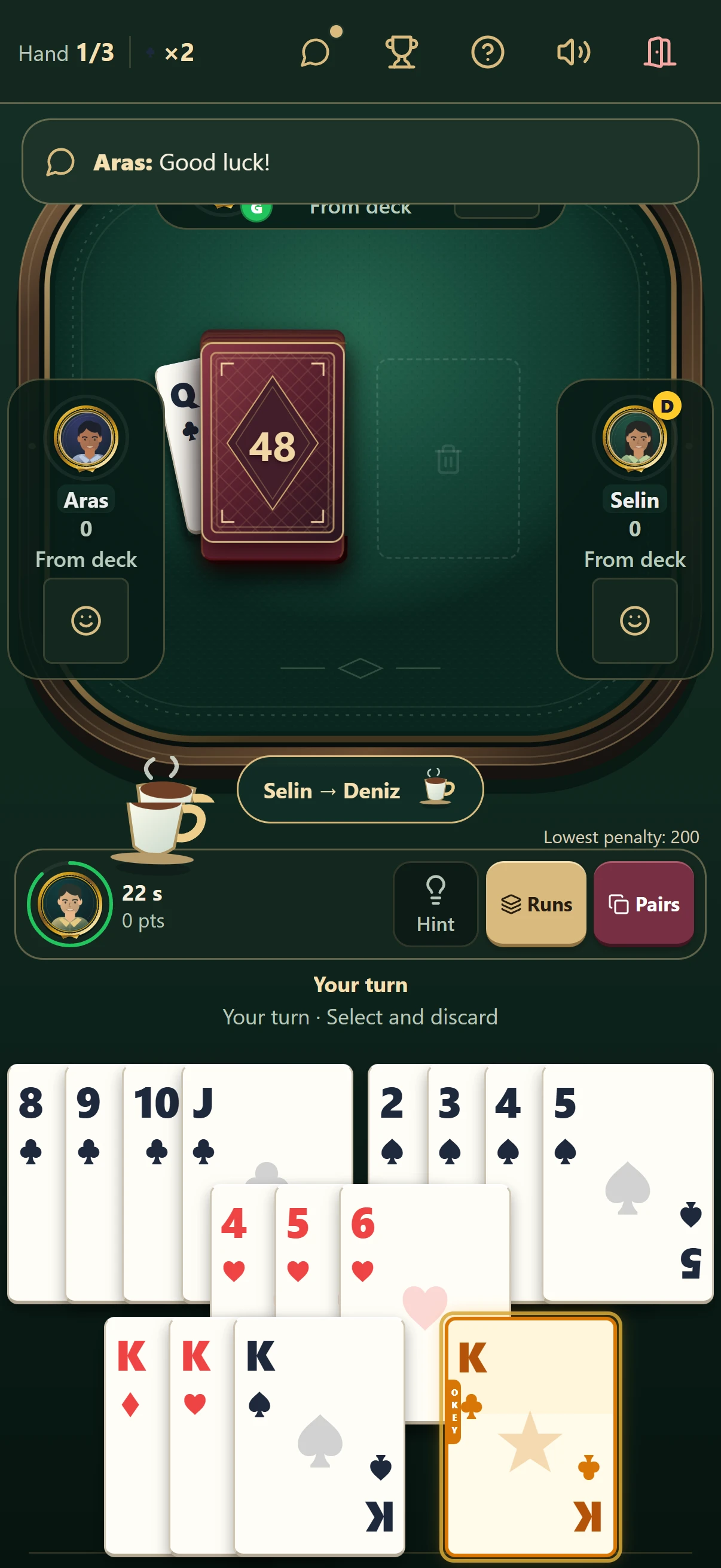 Table chat and tea reaction in the Super 51 app